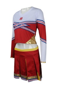 CH168 custom long sleeve women's cheerleading wear  design long sleeve suit pleated skirt cheerleading wear  rewomen's style  hot stamping  navel show  cheerleading wear manufacturs  glee cheerios uniform  infant cheer uniform  bring it on cheer outfit